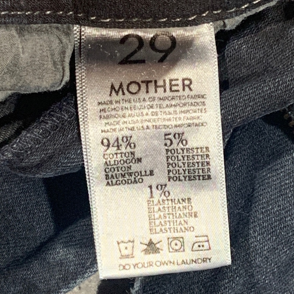 Mother Skinny Jeans Womens 29 Dark Wash Indigo Mid Rise Stretch Denim USA Made - Picture 4 of 8
